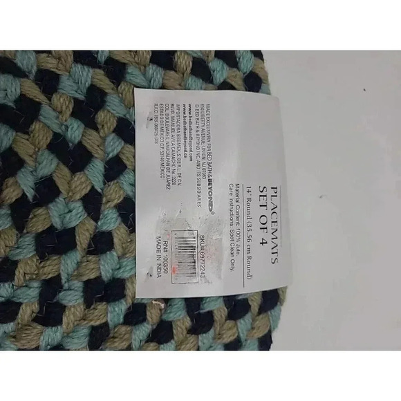 Bee & Willow Round Jute Placemats New with Tags Set of 4 14" Round - Picture 5 of 6